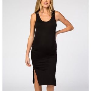 Black Side Slit Maternity Dress